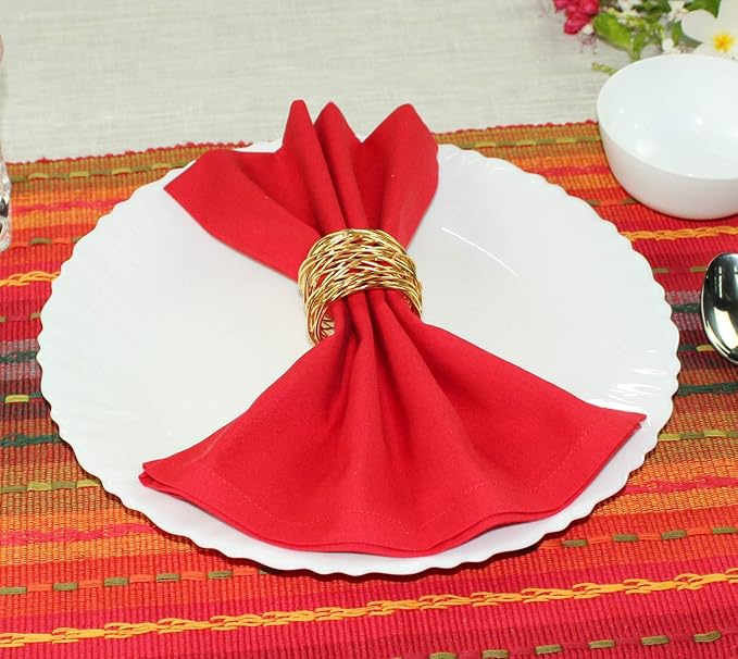 COTTON CRAFT Multicolor Cloth Napkins - Set of 24 Pure Cotton Everyday Lunch Dinner Napkin - Spring Summer Fall Holiday Birthday Party Gift - Soft Washable Absorbent Reusable Napkin - 17 x17