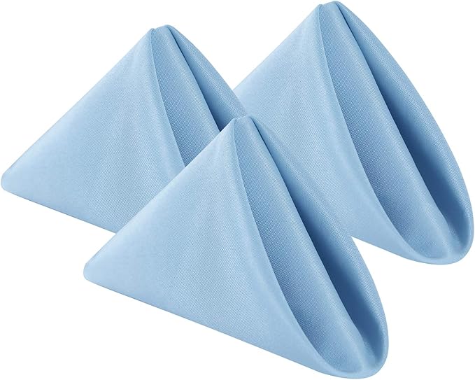 Cloth Napkins 17x17 inch Washable Polyester Dinner Napkins Soft Table Napkins for Wedding Party Dining Banquet(Blue Mist,100PCS)