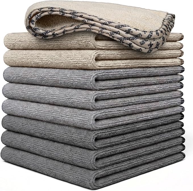 Chemical Guys Microfiber Cleaning Towels, Car Interior, Home and Garage, Scratch-Free, Lint-Free Short-Pile Microfiber, Multi-Color, 14 in x 12 in - 9 Pack