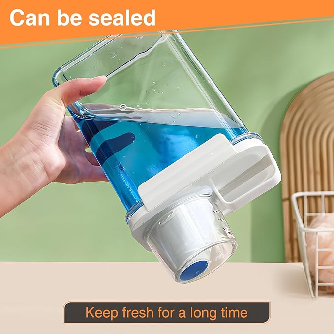 EUBUY 6 Pcs Rice Airtight Storage Container, Rice Container with Measuring Cup & Pour Spout, BPA Free Clear Plastic Kitchen and Pantry Organization Bin for Grain, Flour, Sugar, Oatmeal, Dry Pet Food