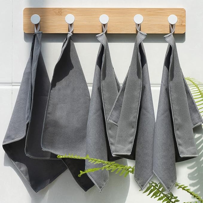 8 Pack Microfiber Screen Cleaning Cloth,Premium Double-Sided Suede Microfiber Cloths for Glasses,Lenses,Computer,Phone,TV,Electronic Device Screens Wipes Cloth,12 x 12 Inches,Grey