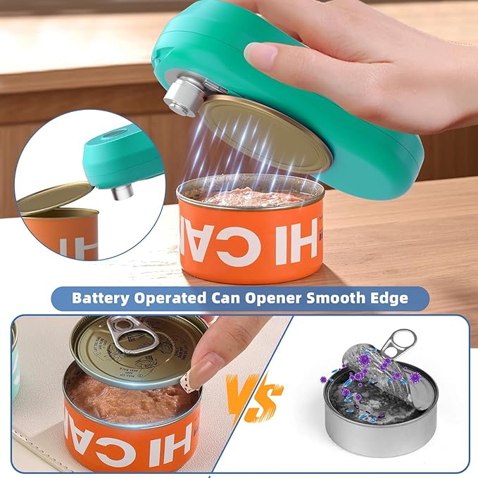 Auto Electric Can Opener, Rechargeable Can Openers for Seniors & Arthritis, One-Touch Automatic Can Opener, Hands-Free, Smooth Edge, Compact, Cordless, Food-Safe Kitchen Gadgets