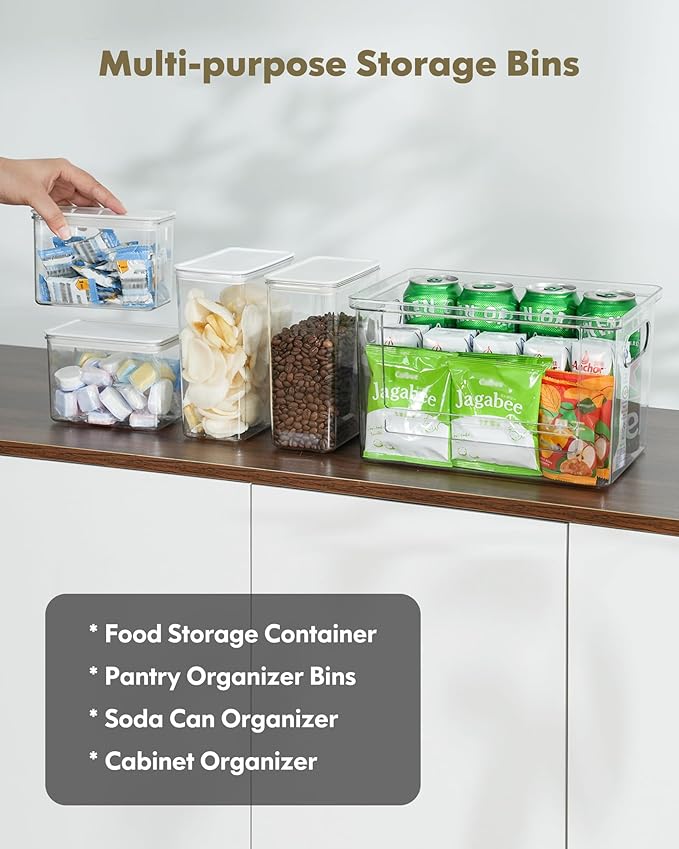 iCASA Trash Bag Dispenser Dishwasher Pods Container, 5 in 1 Garbage Bags Holder Under Sink Organizer Acrylic Laundry Pod Detergent Powder Container, Kitchen Pantry Laundry Room Organization Storage