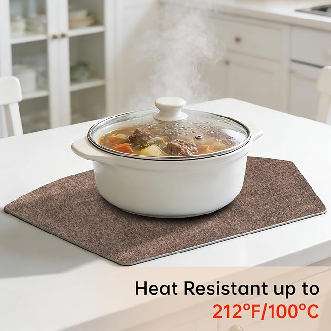 Round Table Placemats Set of 4, Dual-Sided Wedge Shape Faux Leather Table Mats, Washable Wipeable Heat Resistant Place Mats for Outdoor Indoor, Brown Gray