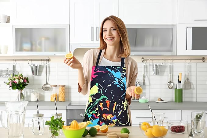 ZiQilin Adjustable Waterproof Kitchen Apron for Women with 2 Pockets Cooking Chef Apron Gardening Funny BBQ Aprons for Men