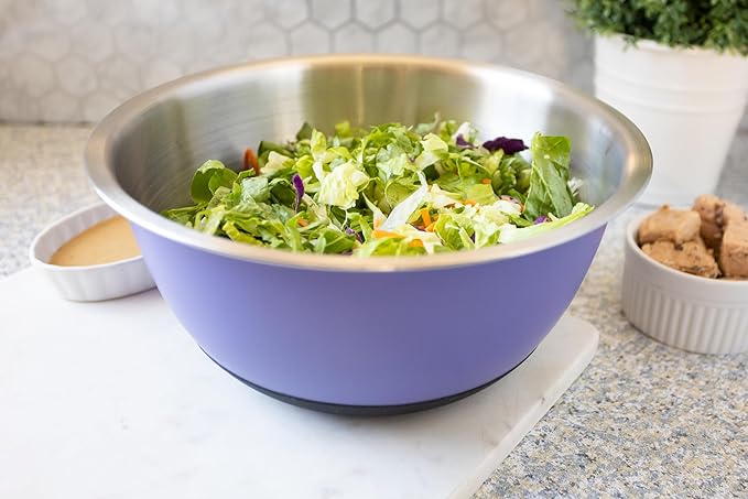 Fox Run Stainless Steel Mixing Bowl, Purple, 6.25 Quart