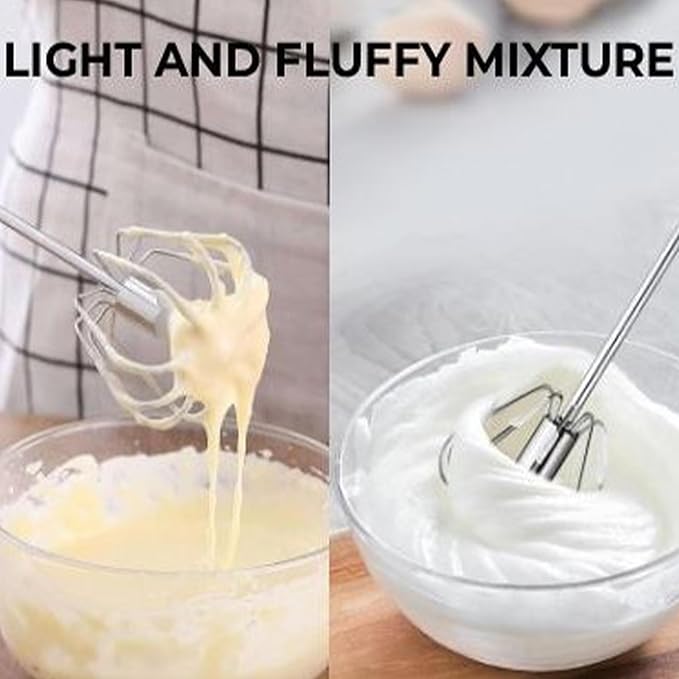 Import Unk 1 Stainless Steel Whizzy Whisk, Semi Automatic Whisk Egg Whisks Mixer for Stirring, Blending, Whisking, & Beating Blender, Hand Push Mixer (10 inches)