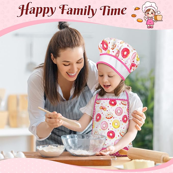 GIFTINBOX Kids Cooking and Baking Chef Set, 25PCS with Kids Apron,Chef Hat & Utensils ids Cooking Set, Toddler Dress Up and Pretend Play Kitchen Toys, Birthday Toys for 3 4 5 6 7 8 Year Old Girls