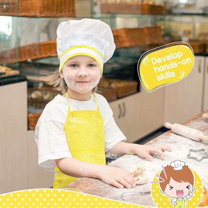 Gifts for 2-8 Year Old Girls Boys,Chef Costume Set Kids Apron for Girls Toddler Birthday Xmas Gifts for Kids Stocking Stuffer