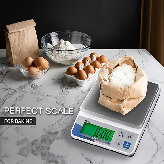 Polit KT-66 Digital Kitchen Scale 18lb/8kg – High-Capacity 0.5g Precision Food & Utility Scale with Stainless Steel Tray for Baking, Cooking, Market Produce and Small Business Weighing