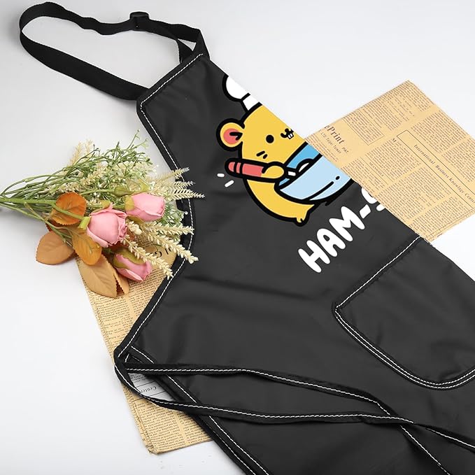 VAMSII Cooking Apron with Pockets Girls Chef Apron BBQ Baking Kitchen Apron for Girl Just a Girl Who Loves Cooking and Baking