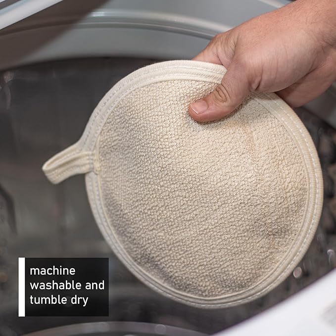 100% Cotton Pot Holders & Hot Pads (2-Pack), 8", High Heat Resistance,Made in America (Natural)