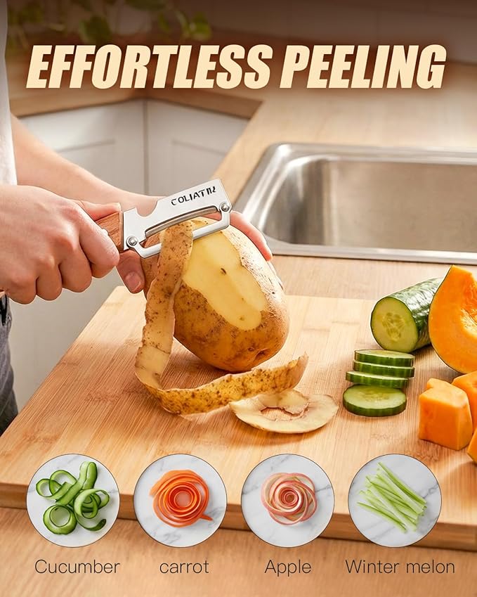 Kiwi Peeler Multifunctional Vegetable Peeler Stainless Steel Potato De Papas Kitchen Shears and Pineapple Peelers Fruit Food Pelador De Verduras Apple Corer Paring Knife Carrot Shredder (1pc)