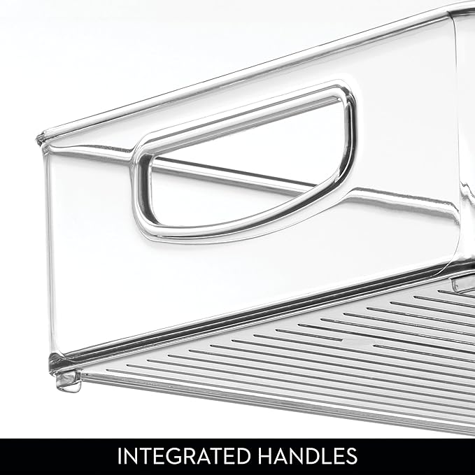 iDesign Stackable Clear Plastic Extra Long Pantry Organizers and Cabinet Storage Bins for Kitchen
