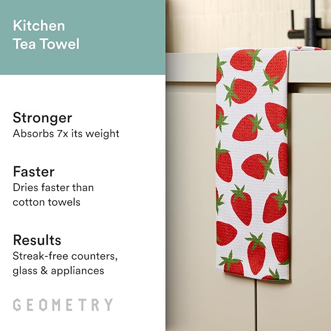 GEOMETRY Spring Kitchen Towels - Quick Dry Microfiber Cloth Spring & Summer Dish Towels for Kitchen Drying - Premium Quick Dry Towel - Sweet Green, 18" x 30" - 1-Pack