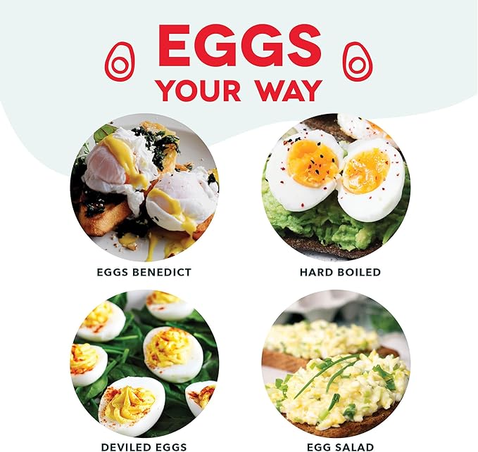 Dash Rapid Egg Cooker - Boiler, Poacher & Steamer - Includes Measuring & Recipe Guide - Dishwasher Safe - BPA Free - Holds 7 Eggs, Cream