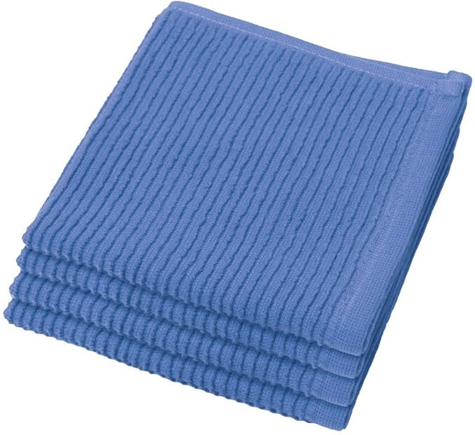 Now Designs Ripple Kitchen Dishcloth, Set of 4, Royal Blue