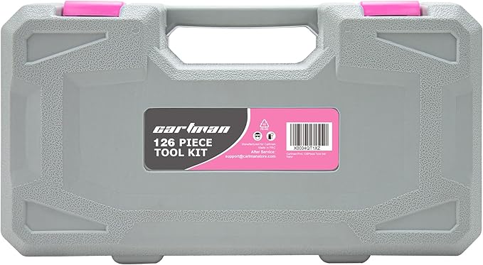 CARTMAN Home Tool Set Kit, Basic Household Hand Tools with Storage Case Light Pink