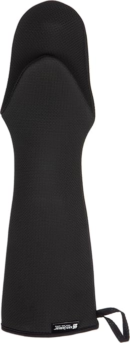 San Jamar UPM17BK Textured Neoprene Ultigrips Oven Mitt with WebGuard, 17" Length, Black