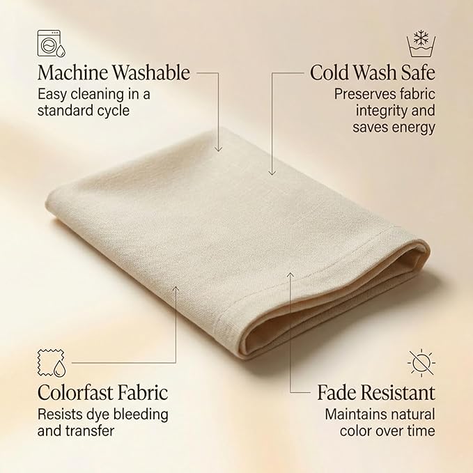 ACCENTHOME Accent Home 100% Cotton Napkins, Delicate Cloth Napkins for Dinners, Parties and Weddings，18 x 18 Inch Set of 6 - Natural