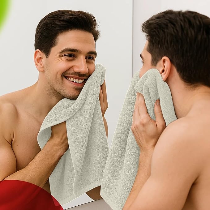 RIVERSIDE 6 Pack Premium Hand Towels Set, 16x28 inches, 100% Ring Spun Cotton, 600 GSM, Soft, Quick Dry and Highly Absorbent, Towels for Bathroom, Kitchen, Gym, Spa - Cannoli Cream