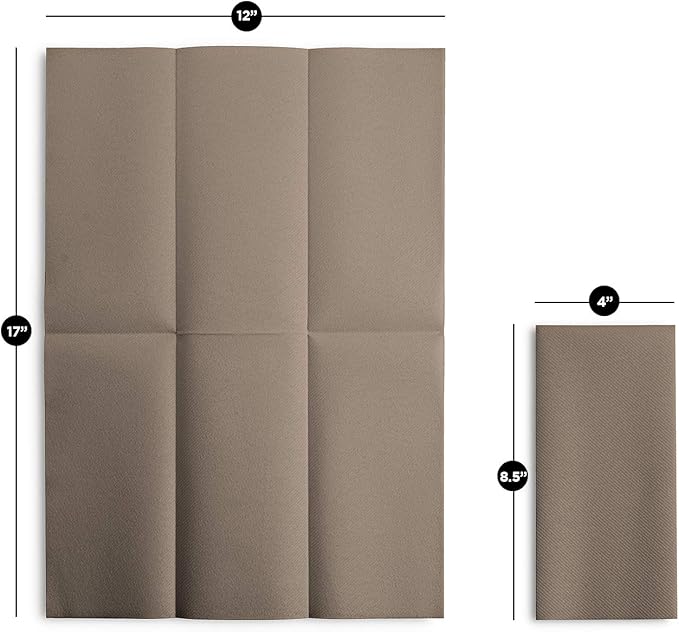 100 Linen-Feel Colored Paper Napkins - Decorative Cloth-Like Beige Dinner Napkins - Soft And Absorbent. For Kitchen, Party, Wedding, Bathroom Or Any Occasion. (Pack of 100)