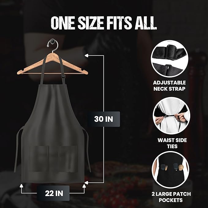 shop4ever Personalized Pink Floral Kitchen Apron with Name – Custom Cooking & Baking Apron with Pockets, Adjustable Fit, Bakers, Chefs, Women (Black)