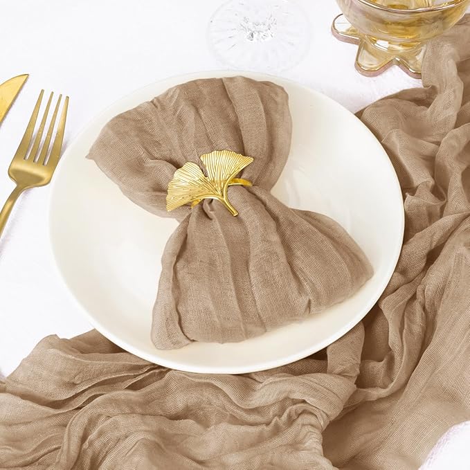 DeZerlor 20 Pack Nude Cheesecloth Napkins Spring Cloth Napkins Set of 20 Coffee Dinner Napkins Bulk 21x21 Inches for Wedding Bridal Shower Baby Shower Parties