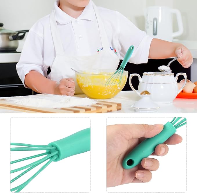 10-Piece Mini Multicolor Silicone Whisks, Non-Stick, Heat-Resistant Up to 500°F, Perfect for Mixing, Whisking, Stirring, Baking