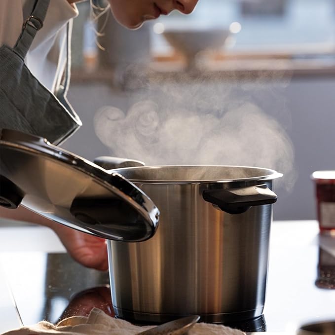 Fissler Vitaquick Premium Pressure Cooker, 10.6 Quart with Steamer Insert and Tripod