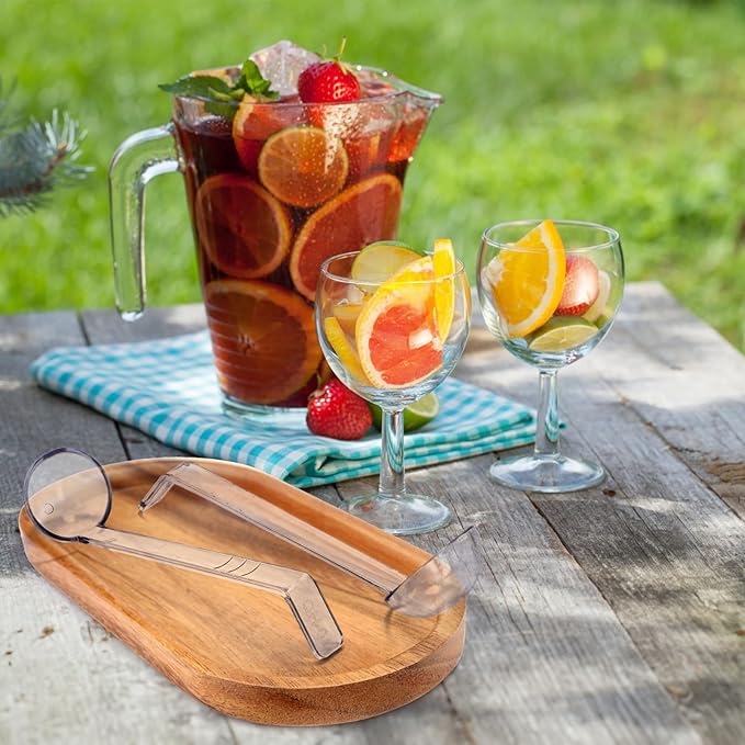 Coloch 20 Pack 1oz Plastic Small Ladle, 7 Inch Clear Mini Ladle Long Handle Punch Bowl Ladles Mini Serving Spoon for Juice, Topping, Dressing, Soup, Gravy, Pouch Bowl, Cocktail
