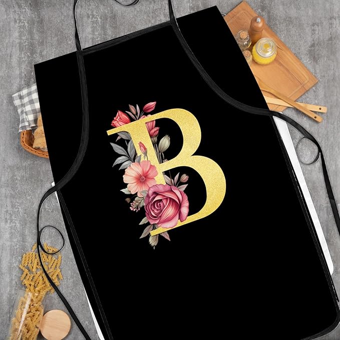 Monogrammed Aprons - A-Z Initial, Letter Aprons for Cooking and Baking