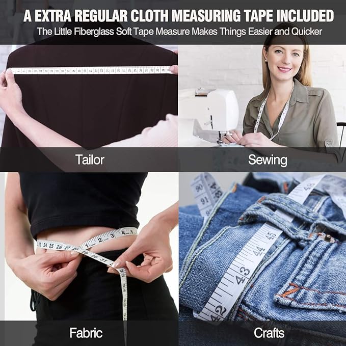 2PCS Body Measure Tape 60inch (150cm), Automatic Telescopic Tape Measure for Body Measurement & Weight Loss, Accurate Tape Measure for Tailor, Sewing, Fitness, Handcrafts, Clothes