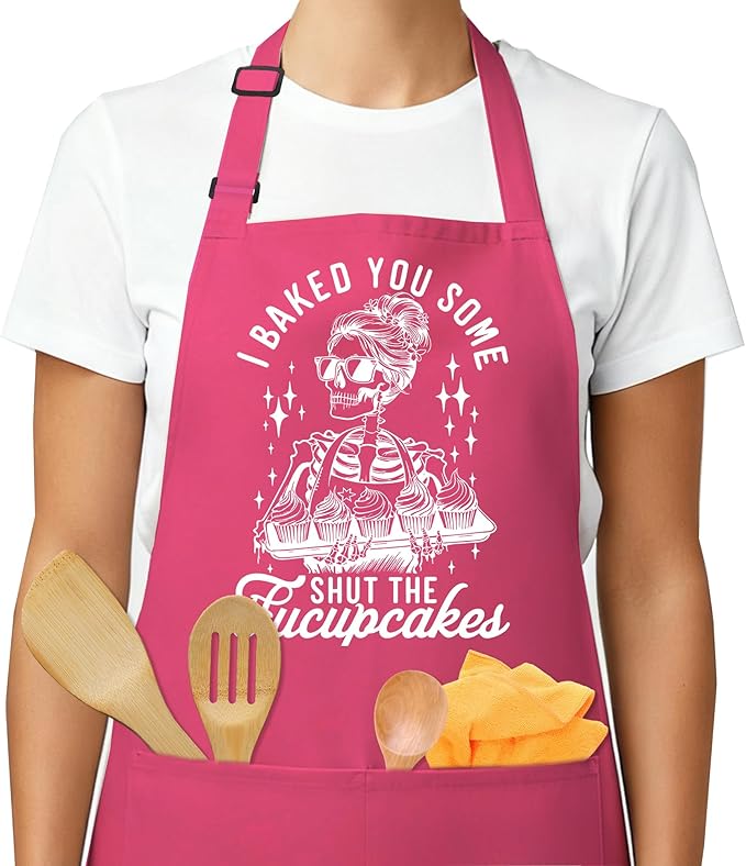 Funny Aprons for Women - Baking Gift for Women, Mothers Day Christmas Birthday Gifts, Perfect for Cooking, Bartending