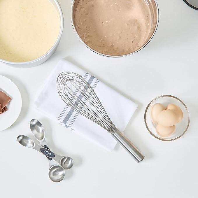 Met Lux 12 x 2.5 x 2.5 Inch Baking Whisk With Ergonomic Handle - Dishwashable Stainless Steel Whisk For Whipping Or Cooking