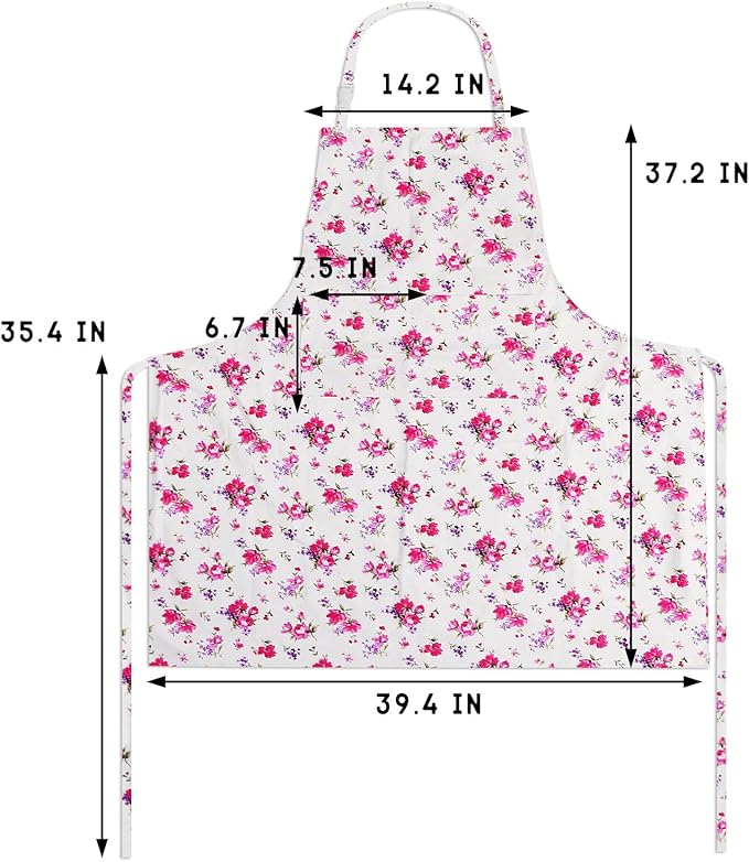 Sanlykate Extra Large Canvas Cotton Apron for Men & Women, Plus Size Durable Aprons with 2 Pockets, Adjustable Bib Machine Washable Oversized Aprons for Baking, Cooking, Painting - Farmhouse