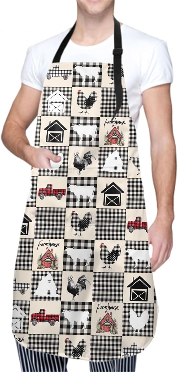 Imiss Waterproof Stain-Resistant Cooking Chef Aprons for Grill BBQ Baking 27 X 31 Inch