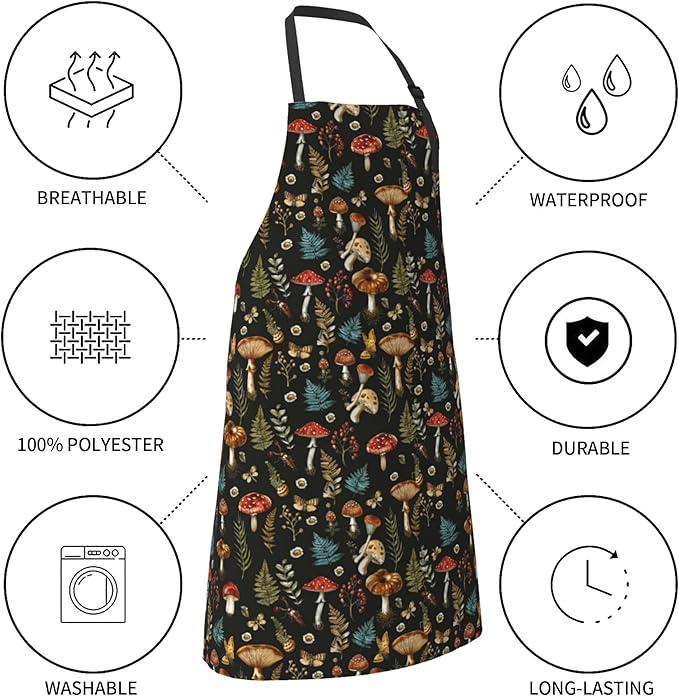 Funny Apron Polyester Grooming Aprons with Pocket for Cooking Kitchen Grilling Adults