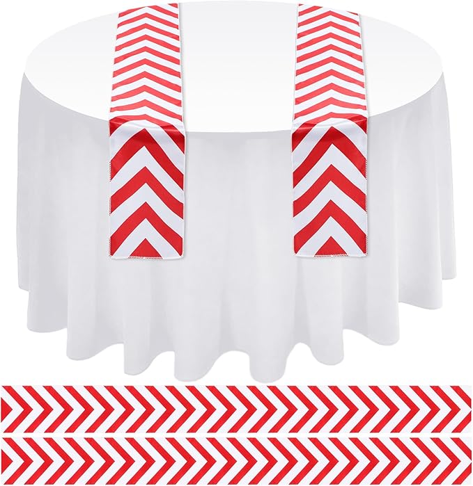 Mindsoft Baseball Table Runner Baseball Ribbon Table Cloth Runner Sports Red White Chevron Rectangular Runner for Baseball Party Decor Dining Room Kitchen Holiday (6, 60 x 6 Inch)