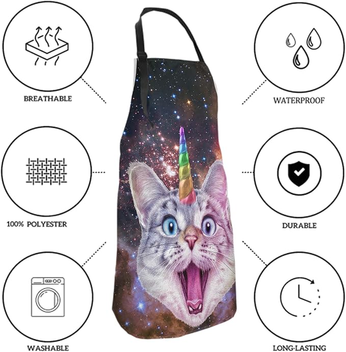 Funny Apron Polyester Grooming Aprons with Pocket for Cooking Kitchen Grilling Adults