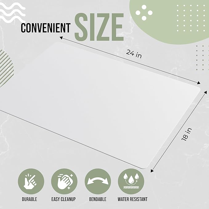 Crown Display Disposable Cutting Boards for Kitchen XL 50 Count White Cutting Board 18 Inch X 24 Inch Flexible Cutting Boards For Kitchen ~ Patent Pending ~ Recyclable Disposable Cutting Board Sheets