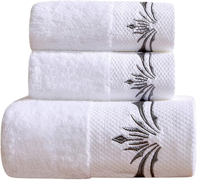 Sunshinejing Premium Cotton Towel Set 900 Gram;1 Large Bath Towels,1 Hand Towel & 1 Washcloth,Luxury Bathroom Super Soft and Highly Absorbent,Hotel & Spa Quality