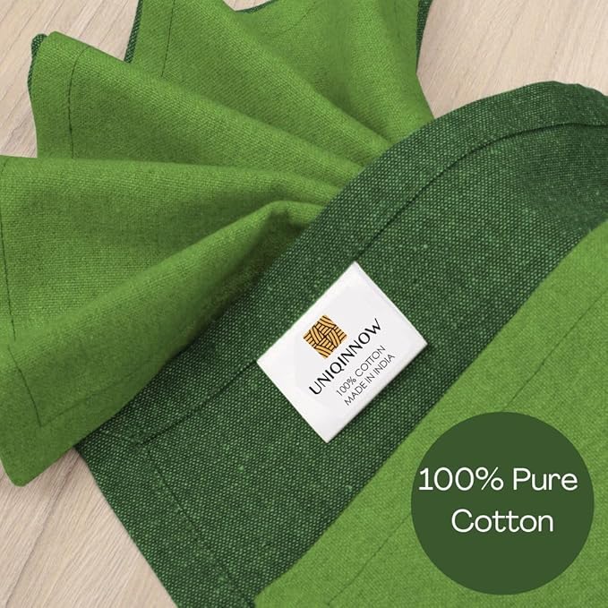 Set of 12 Cloth Dinner Napkins Cotton - Soft Durable Washable - Ideal for Farmhouse Party Wedding Christmas - Perfect Everyday Use Table Linen 18x18 inch Cloth Napkins Green