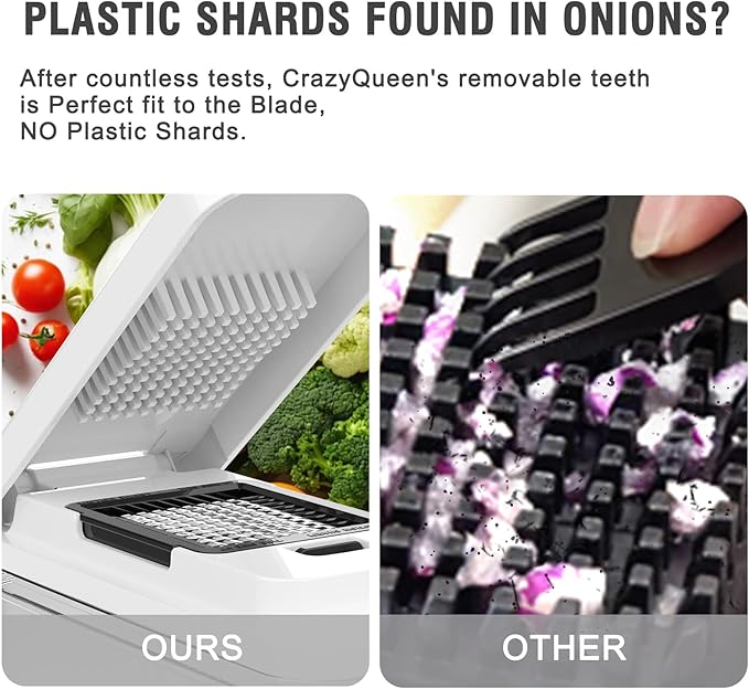 Vegetable Chopper with Container, Onion Chopper Dicer Cutter Slicer, 10-in-1 Food Chopper with 7 Blades, Veggie Cutter Slicer for Fast Salad Potato Carrot Garlic Meal Prep Kitchen Gadget