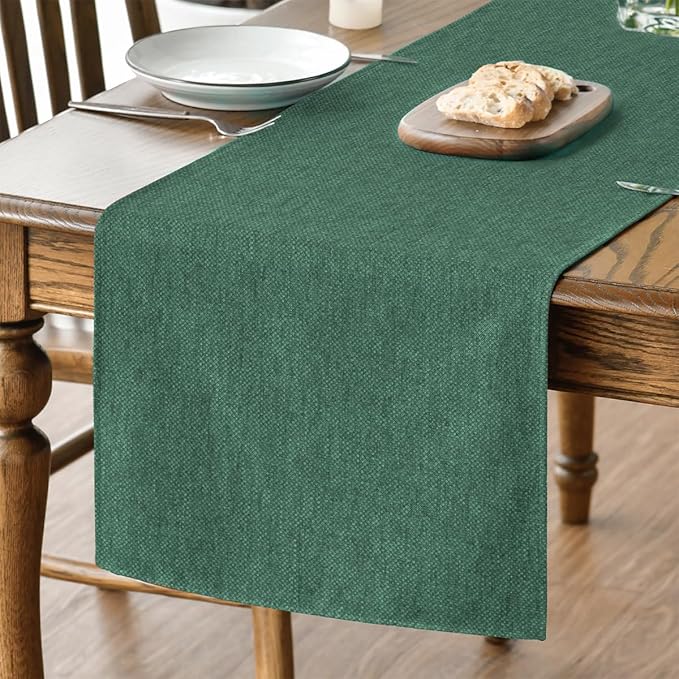 Artoid Mode Forest Green Table Runner, Seasonal Christmas Spring Washable Kitchen Dining Table Decoration for Home Party Decor 13x36 Inch