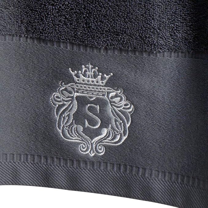 Sunshinejing 3-Piece Bath Towel Set - 55.1 x 28 Inch, 29.5 x 13.4 Inch, 12.6 x 12.6 Inch - 100% Cotton, Grey