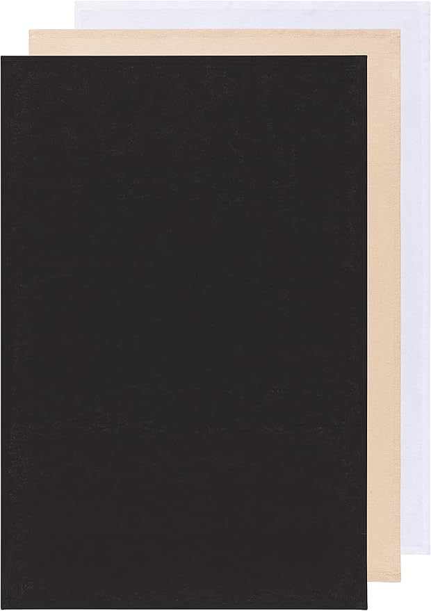 Now Designs Kitchen Dish Towels Black/Oyster/White