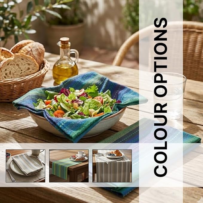 LFH Home Cotton Rich Cloth Salsa Napkin Set of 12 Washable Soft Durable Striped Table Napkins for Dining Wedding Daily Use Reusable Eco-Friendly Fabric Napkins for Elegant Settings(18x18)-Violet Multi