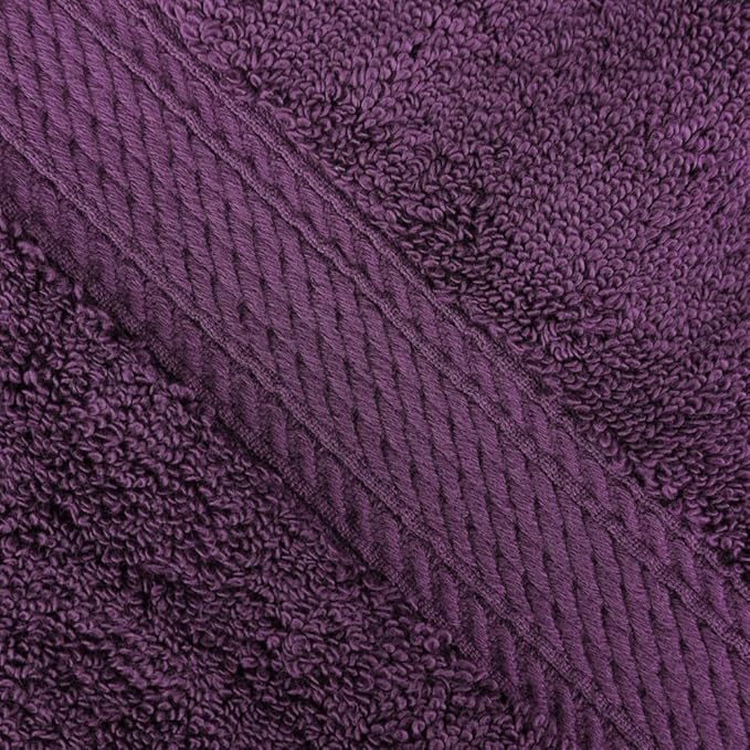 SUPERIOR Egyptian Cotton Pile 3 Piece Towel Set, Includes 1 Bath, 1 Hand, 1 Face Towel/Washcloth, Ultra Soft Luxury Towels, Thick Plush Essentials, Guest Bath, Spa, Hotel Bathroom, Plum