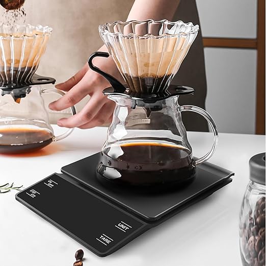 NKOVE Digital Coffee Scale with Timer 3kg/0.1g High Precision Espresso Scale Tare Function for Pour Over Maker Brew